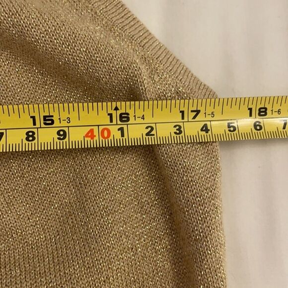 C'est City an August Silk Gold Sweater Womens Large Cotton Sleeveless Knit NEW - Picture 8 of 11